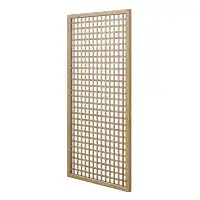 Treillage en bois renforcé L.2m x l.1m - bois naturel - Panneau rectangle, maille carrée 47mm